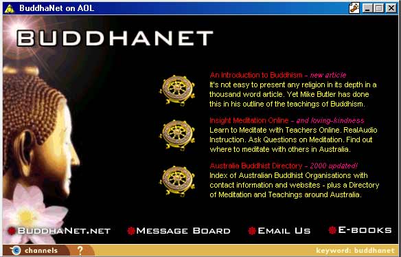 BuddhaNet on AOL - 1998 to 1999