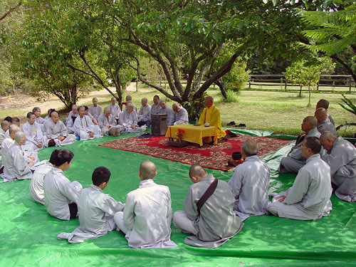 Dharma talk in Forest