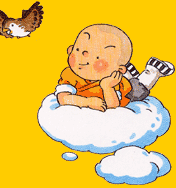 Buddhist baby on Cloud